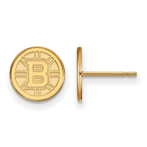10k Gold NHL LogoArt Boston Bruins Extra Small Post Earrings