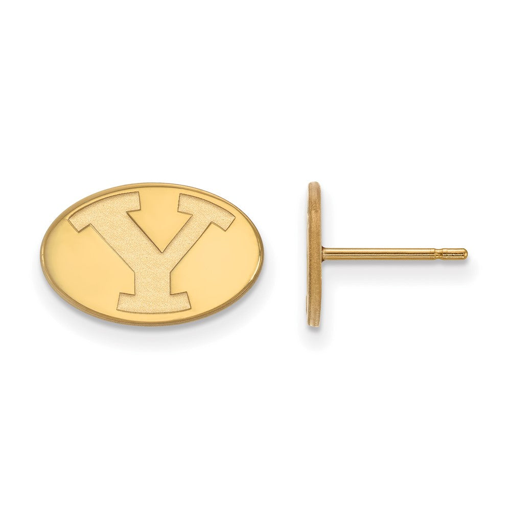 Sterling Silver Gold-plated LogoArt Brigham Young University Letter Y Extra Small Post Earrings