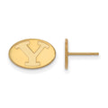 Sterling Silver Gold-plated LogoArt Brigham Young University Letter Y Extra Small Post Earrings