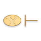 Sterling Silver Gold-plated LogoArt Brigham Young University Letter Y Extra Small Post Earrings
