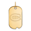 Sterling Silver Gold-plated NHL LogoArt Montreal Canadiens Small Dog Tag Pendant