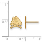 Sterling Silver Gold-plated LogoArt East Carolina University Pirate Extra Small Post Earrings