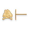 Sterling Silver Gold-plated LogoArt East Carolina University Pirate Extra Small Post Earrings