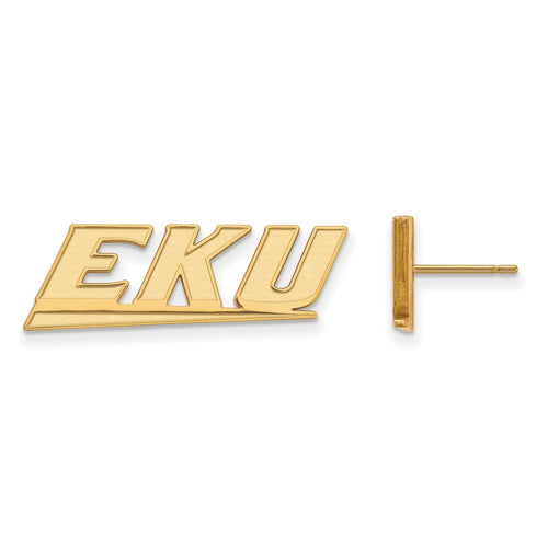 10k Gold LogoArt Eastern Kentucky University E-K-U Small Post Earrings