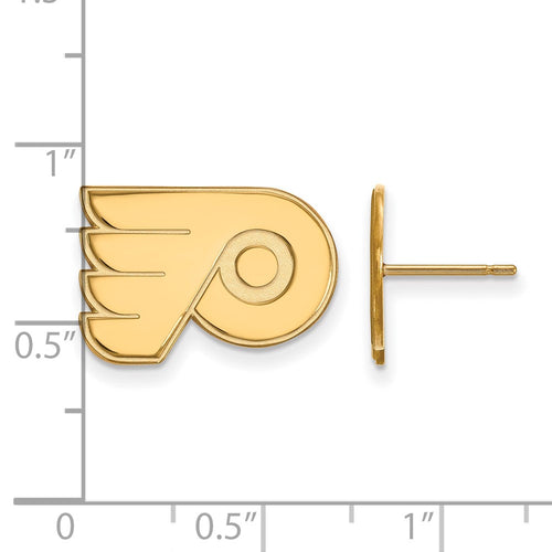 10k Gold NHL LogoArt Philadelphia Flyers Small Post Earrings