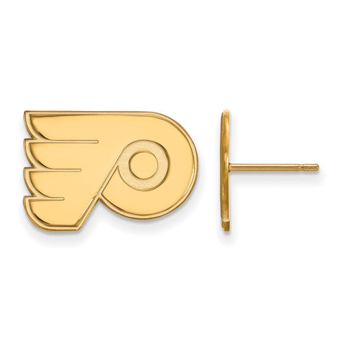 10k Gold NHL LogoArt Philadelphia Flyers Small Post Earrings