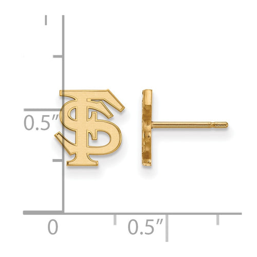 10k Gold LogoArt Florida State University F-S Extra Small Post Earrings