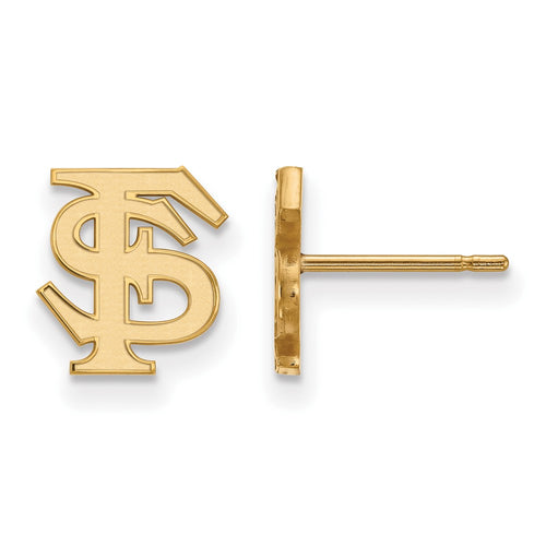 10k Gold LogoArt Florida State University F-S Extra Small Post Earrings