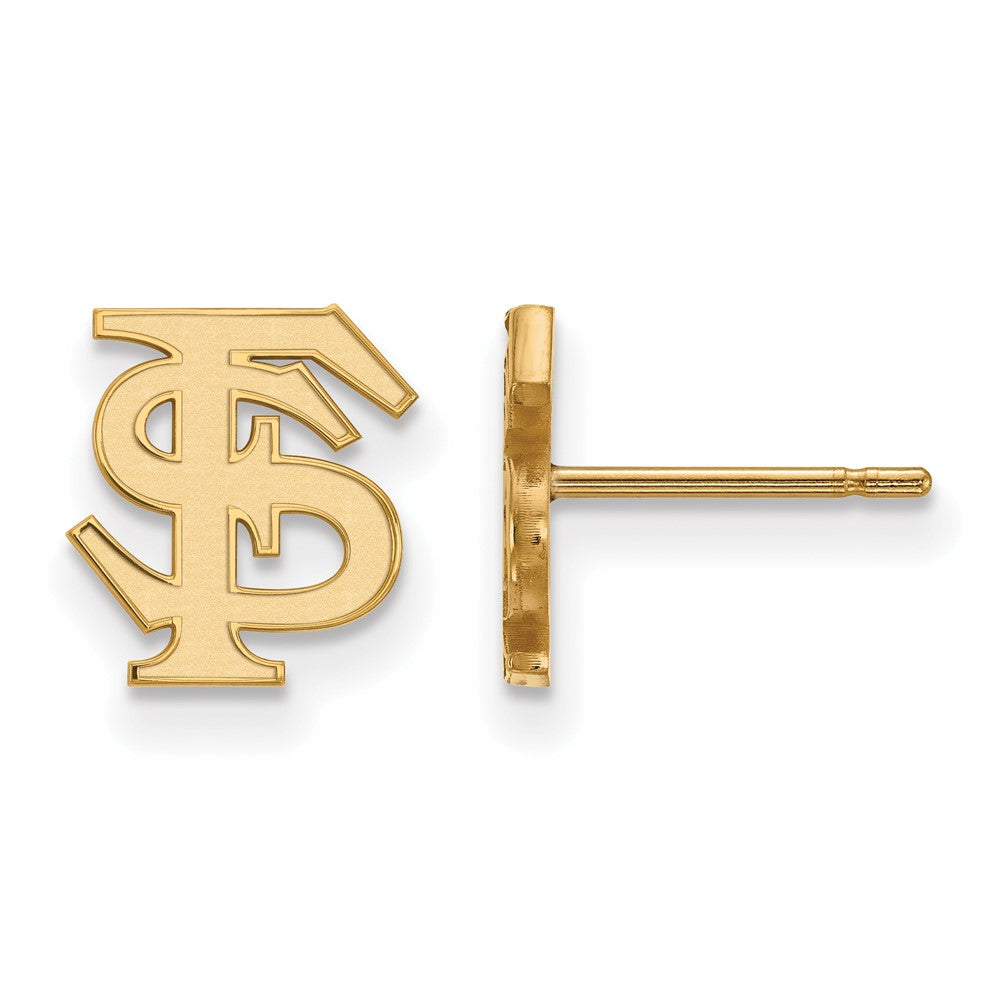 14k Gold LogoArt Florida State University F-S Extra Small Post Earrings