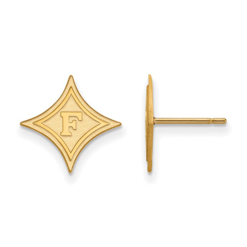 10k Gold LogoArt Furman University Small Post Earrings
