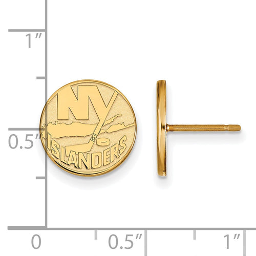 10k Gold NHL LogoArt New York Islanders Small Post Earrings