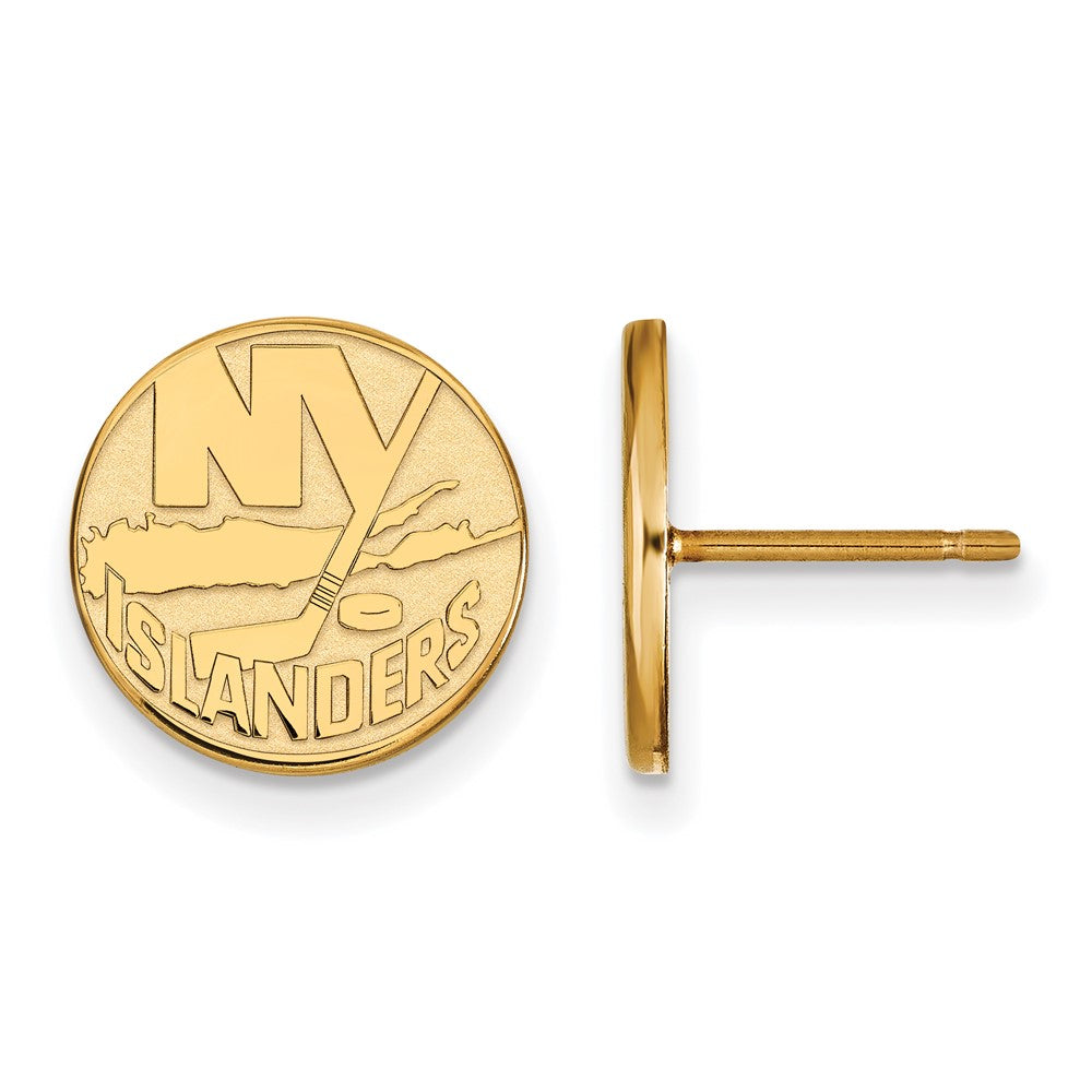 10k Gold NHL LogoArt New York Islanders Small Post Earrings