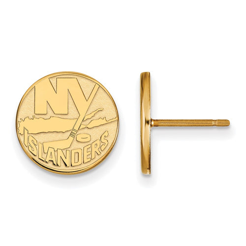 10k Gold NHL LogoArt New York Islanders Small Post Earrings