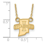 10k Gold LogoArt Indiana State University Sycamores Small Pendant 18 inch Necklace