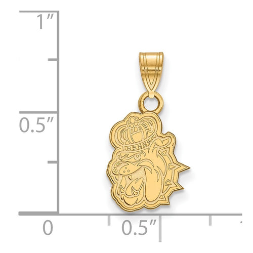 10k Gold LogoArt James Madison University Duke Dog Small Pendant