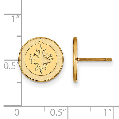 10k Gold NHL LogoArt Winnipeg Jets Small Post Earrings