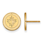 14k Gold NHL LogoArt Winnipeg Jets Small Post Earrings