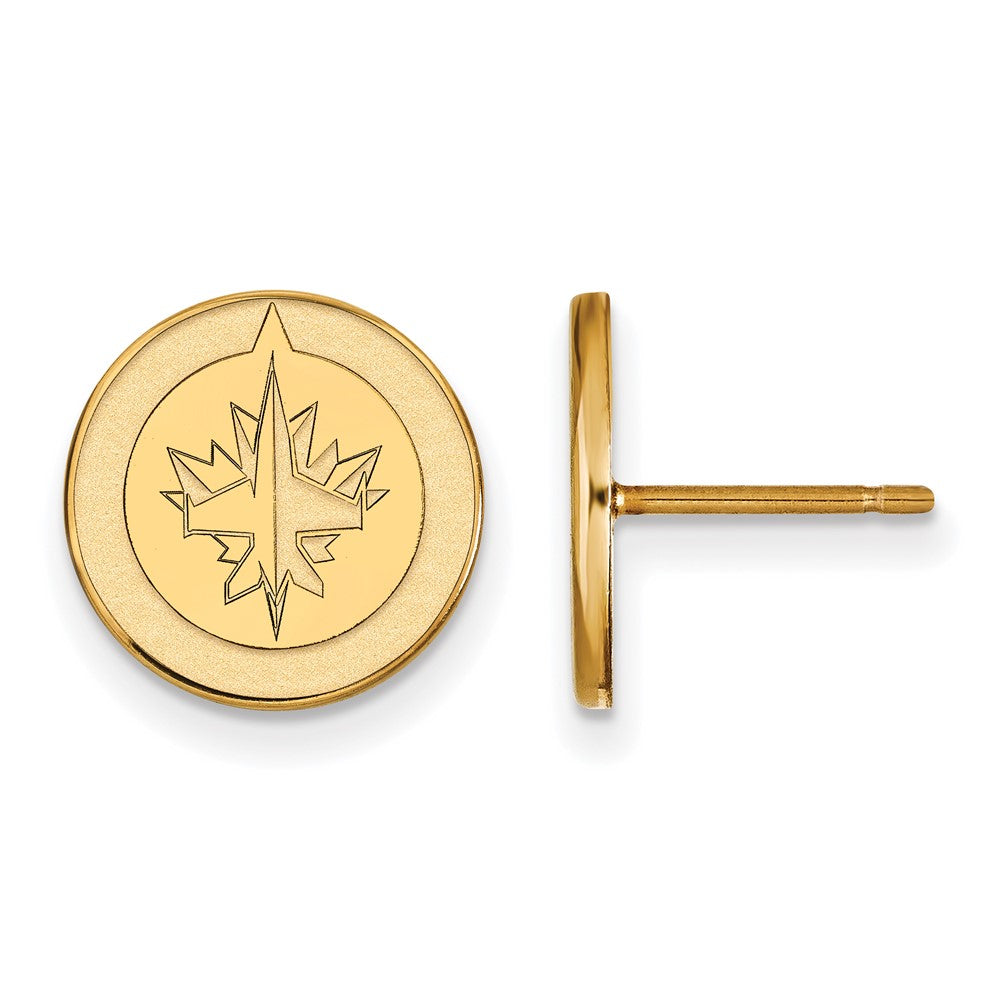 10k Gold NHL LogoArt Winnipeg Jets Small Post Earrings