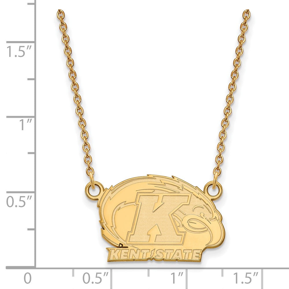 14k Gold LogoArt Kent State University Small Pendant 18 inch Necklace