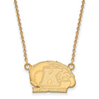 Sterling Silver Gold-plated LogoArt Kent State University Small Pendant 18 inch Necklace