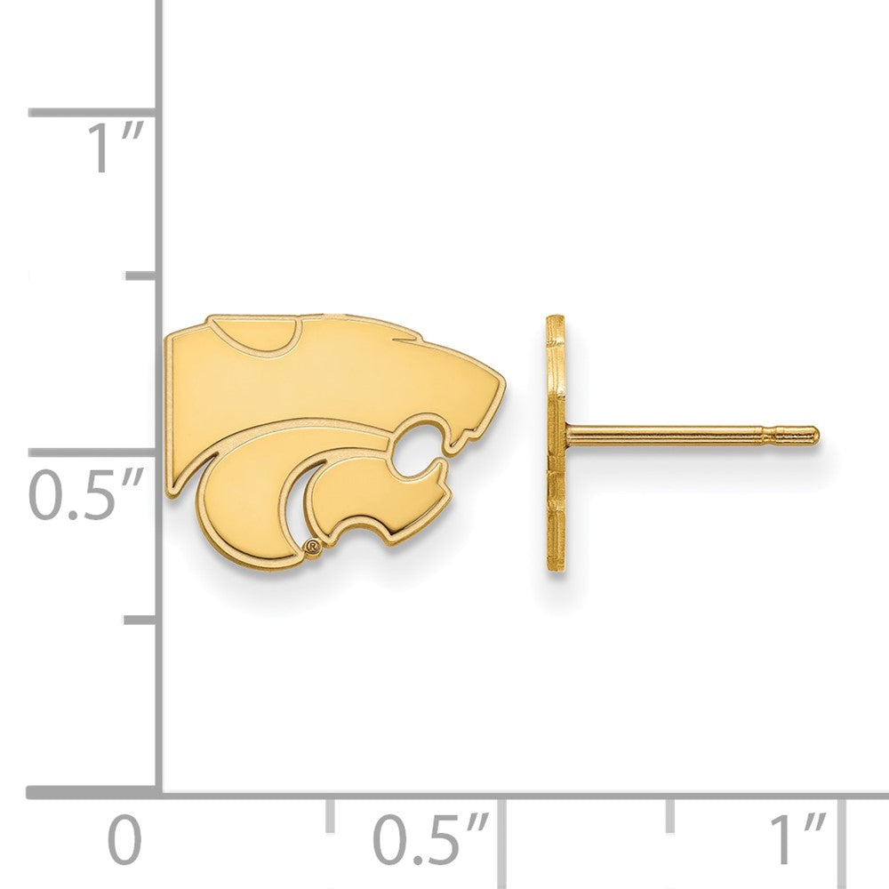 10k Gold LogoArt Kansas State University Wildcat Extra Small Post Earrings