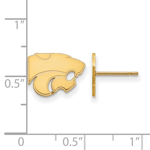 10k Gold LogoArt Kansas State University Wildcat Extra Small Post Earrings