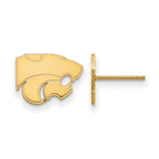 14k Gold LogoArt Kansas State University Wildcat Extra Small Post Earrings