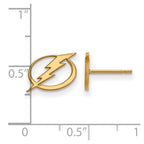 Sterling Silver Gold-plated NHL LogoArt Tampa Bay Lightning Extra Small Post Earrings