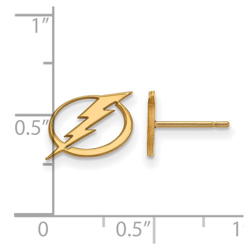 10k Gold NHL LogoArt Tampa Bay Lightning Extra Small Post Earrings