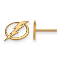 Sterling Silver Gold-plated NHL LogoArt Tampa Bay Lightning Extra Small Post Earrings