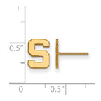 14k Gold LogoArt Michigan State University Letter S Extra Small Post Earrings