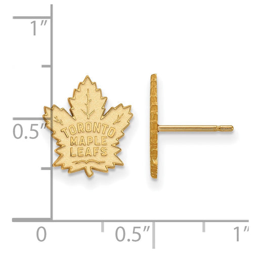 10k Gold NHL LogoArt Toronto Maple Leafs Small Post Earrings