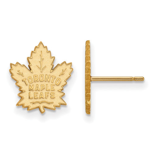 10k Gold NHL LogoArt Toronto Maple Leafs Small Post Earrings