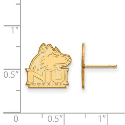 10k Gold LogoArt Northern Illinois University N-I-U Huskies Small Post Earrings