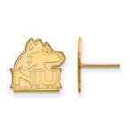 10k Gold LogoArt Northern Illinois University N-I-U Huskies Small Post Earrings