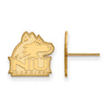 Sterling Silver Gold-plated LogoArt Northern Illinois University N-I-U Huskies Small Post Earrings