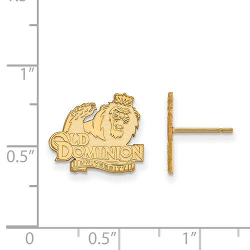 10k Gold LogoArt Old Dominion University Small Post Earrings