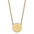 14k Gold NHL LogoArt Edmonton Oilers Large Pendant 18 inch Necklace