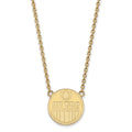 Sterling Silver Gold-plated NHL LogoArt Edmonton Oilers Large Pendant 18 inch Necklace