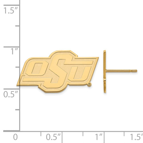 10k Gold LogoArt Oklahoma State University O-S-U Small Post Earrings