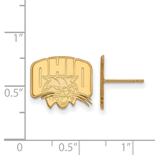 10k Gold LogoArt Ohio University Small Post Earrings