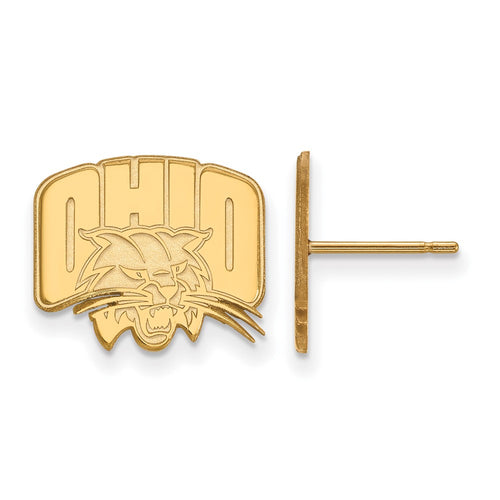 10k Gold LogoArt Ohio University Small Post Earrings