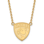 14k Gold NHL LogoArt Florida Panthers Large Pendant 18 inch Necklace