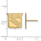 14k Gold NHL LogoArt New York Rangers Small Post Earrings