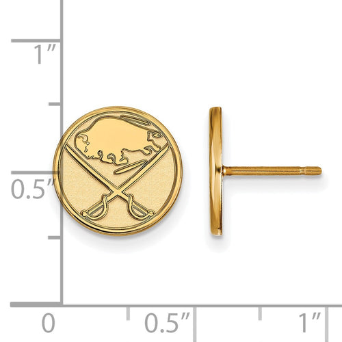 10k Gold NHL LogoArt Buffalo Sabres Small Post Earrings