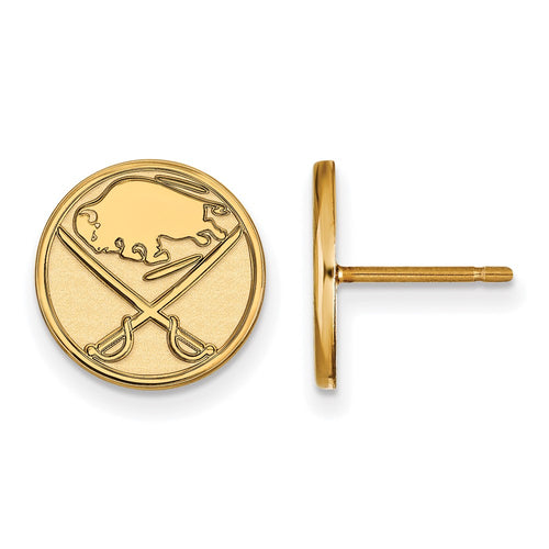10k Gold NHL LogoArt Buffalo Sabres Small Post Earrings