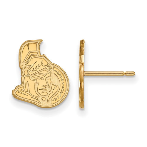 10k Gold NHL LogoArt Ottawa Senators Small Post Earrings