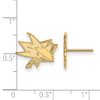 10k Gold NHL LogoArt San Jose Sharks Small Post Earrings