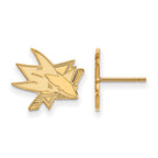 10k Gold NHL LogoArt San Jose Sharks Small Post Earrings