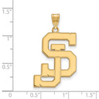 10k Gold LogoArt San Jose State University S-J Extra Large Pendant